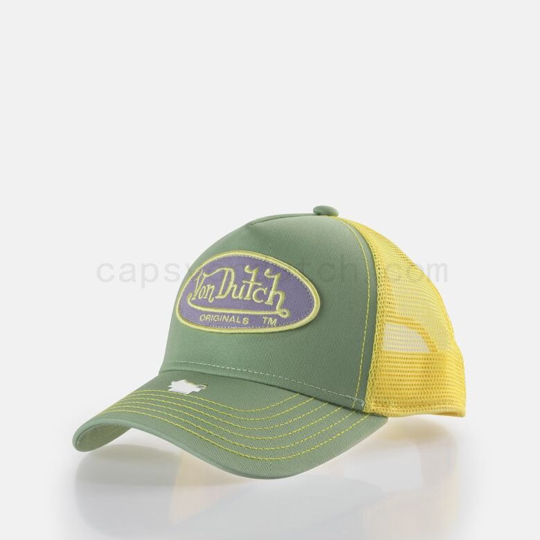 (image for) Günstigsten Online Von Dutch Originals -Trucker Boston Cap, green/yellow F0817888-01223 Outlet Shop